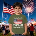 thumbnail image 2 of 250 Anniversary Anniversary Patriotic Print Short Sleeve Casual Summer Tee Kids 4Th of July Shirt Army Green 2-3 Years, 2 of 5