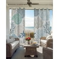 thumbnail image 6 of Coastal Blackout Curtains for Bedroom Living Room Darkening Curtains 54 Inch Long Summer Beach Nautical Coral Starfish Short Curtain for Small Window Treatment Insulated Grommet Drapes 52"x54"x2, 6 of 9