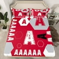 thumbnail image 2 of Homewish Letter Monogrammed A 3pcs Twin Sheet Sets For Teens Boys Girls,Geometric Honeycomb Hexagon Twin Fitted Sheet,Abstract Retro Vintage Breathable Flat Sheet,Luxury Bedroom Decor, 2 of 7