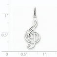 thumbnail image 4 of 14k White Gold Treble Clef Charm Pendant, 4 of 4