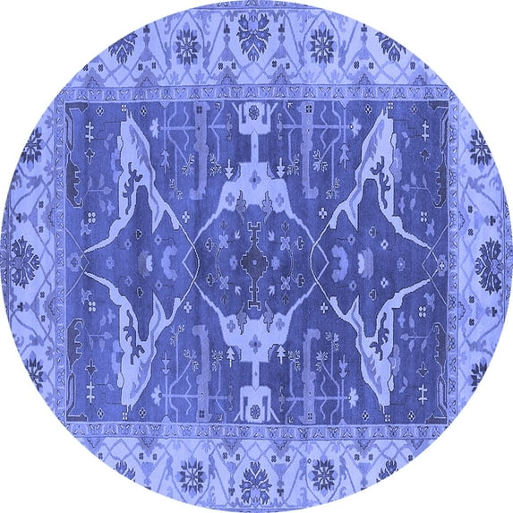 Ahgly Company Indoor Round Oriental Blue Industrial Area Rugs, 6' Round
