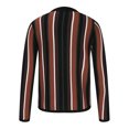 thumbnail image 4 of IROINNID Men's Long Sleeve Turndown Lapel Mid-Length Cardigan Jacket Stripes Leisure Button Closure Knit Cardigan Turndown Sweater Jacket, 4 of 5