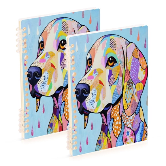 Notebook 8.3x5.7x0.4 Inch One Sizex1 Journey Note Diary Hardcover Notebook 60 Pages,80g Paper Writing Smooth and Not Easy to Break Colorful Raindrop Dog