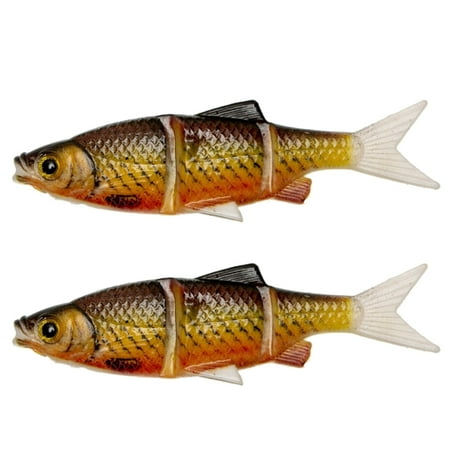 ROZYARD 2Pcs Fishing Swimbaits Bass Fishing Lures Multi Jointed Artificial Soft Baits