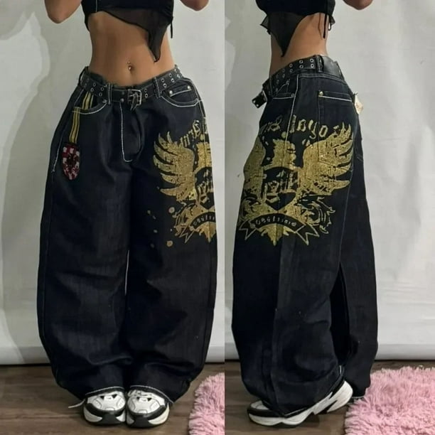 Harajuku 2024 New Streetwear Big Printed Pattern Baggy Jeans