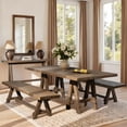 thumbnail image 2 of Hawthorne 72" Reclaimed Elm Trestle Dining Bench Heritage Medium-Dark Brown, 2 of 11
