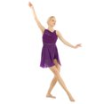 thumbnail image 4 of iEFiEL Jupe Justaucorps de Danse Moderne pour Femmes en Chiffon Asymétrique Violet S, 4 of 7