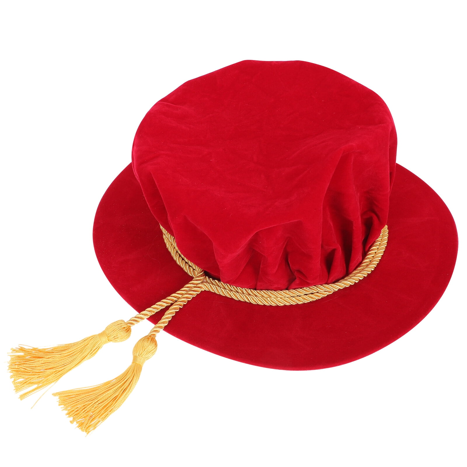 OUNONA Red Comfortable Doctoral Graduation Tam Hat Prop for Adult School Ceremony Events