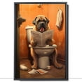 thumbnail image 2 of Mastiff Christmas Dog Canvas Wall Art for Bedroom Living Room Home Decor,Funny Dog Canvas Sitting on The Toilet Animal Pattern Office Artworks, modern wall decor, Ready to Hang, 2 of 6