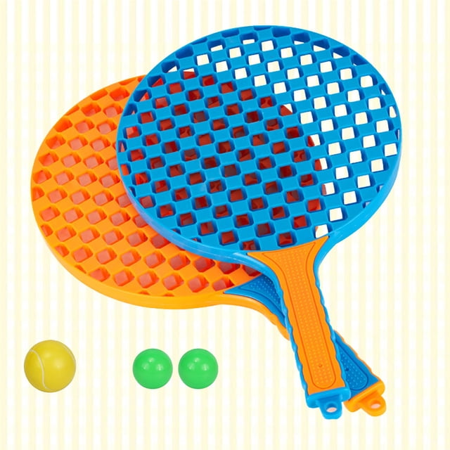 OUNONA Kids Tennis Racquet Assorted Color Easy to Carry School Play 2Pcs Rackets 3Pcs Balls Beginner Training