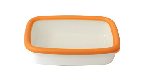 365methods Fuji Enamel Oven Dish – Yellow & Light Gray Shallow Baking Pan, Size M, 1.6 L (0.4 Gal) – Oven & Dishwasher Safe