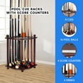 thumbnail image 2 of Gse Billiards Pool Stick Holder Only, Corner-Style Floor Stand Billiard Pool Cue Racks With Score Counters, Wood Billiard Cue Sticks Holds 8 Pool Cue Sticks A Full Set Of Balls(Mahogany), 2 of 4