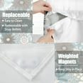 thumbnail image 6 of MIZHONA Rustic Shower Curtain with Snap in Liner,White Dasiy Flower Fabric Bathroom Curtain,71"× 86", 6 of 6