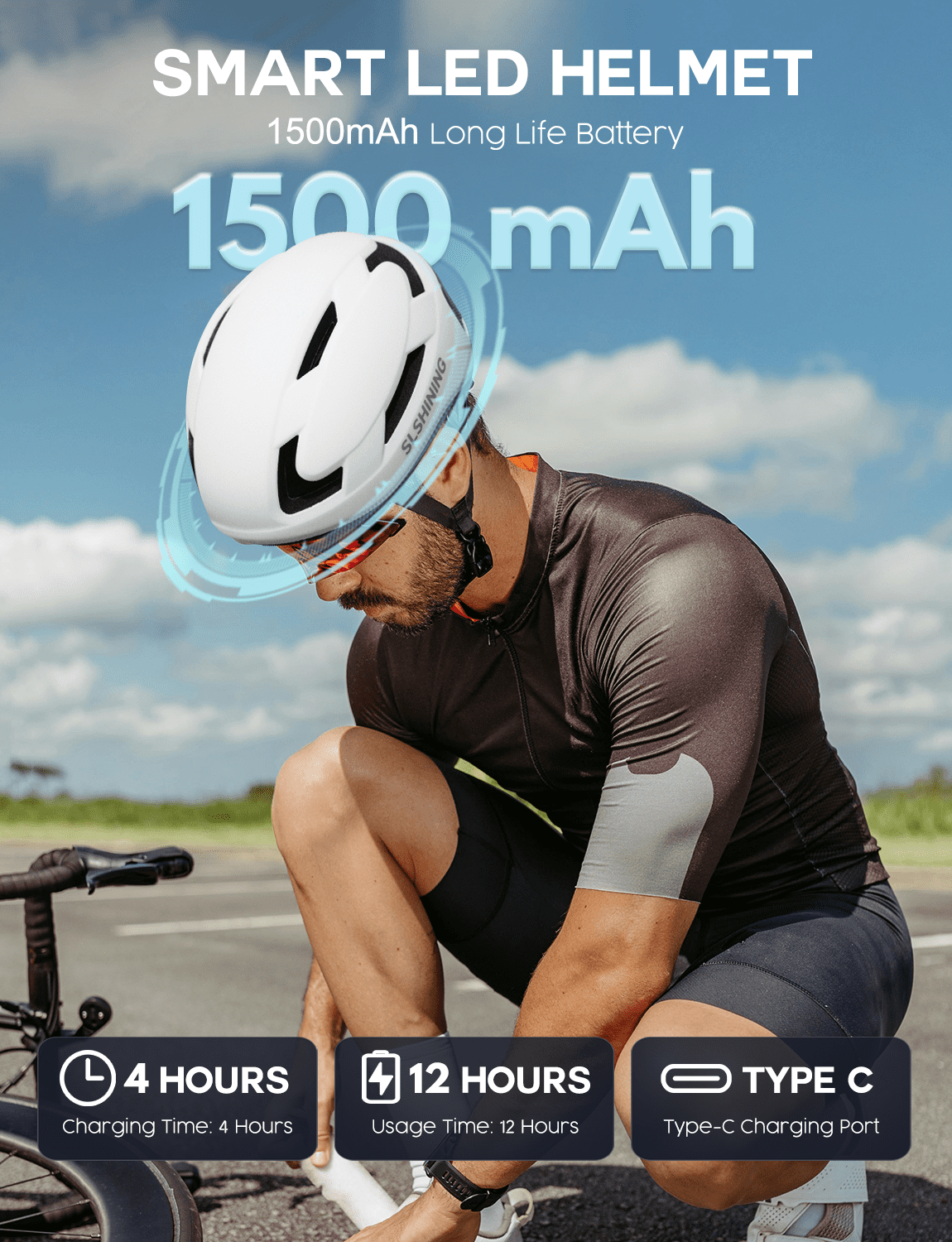 Docgari Bike Helmet with Light - Bike Helmet with DIY LED Screen for Scooter, Bicycle, Skateboard - LED Display Helmet with Customizable Patterns - Bicycle Helmet Light for Adult Men and Women