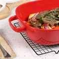 thumbnail image 3 of 6 Quart Large Rectangular Baking Dish, 16x11 Inches Ceramic Baking Pan Casserole Dish for Cooking,Kitchen and Daily Use, Safe for Oven Microwave Refrigerator Disinfection Cabinet and Dishwasher,Red, 3 of 7