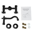 thumbnail image 2 of Retro Black Bathroom Kitchen Faucet Center Wall Mount 2 Handle Sink Mixer Tap, 2 of 10
