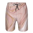 thumbnail image 3 of Honeii's Rose Gold Glitter Splatter Print Men's Casual Shorts with Drawstring，Swim Trunks Quick Dry Beach Shorts, 3 of 5
