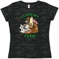 thumbnail image 3 of Inktastic I Love My Farm with Happy Farm Animals Women's T-Shirt, 3 of 5