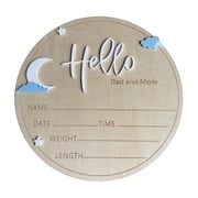WUYVCG Under $5 " World" Wooden Birth Announcement Sign Custom Baby Name & Date Keepsake Newborn Welcome Plaque