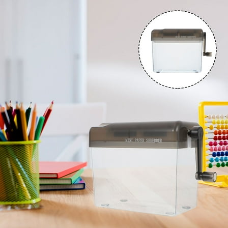 IBASETOY 1Pc Compact Black Hand Shredder Manual Paper Shredder for Office Document Security
