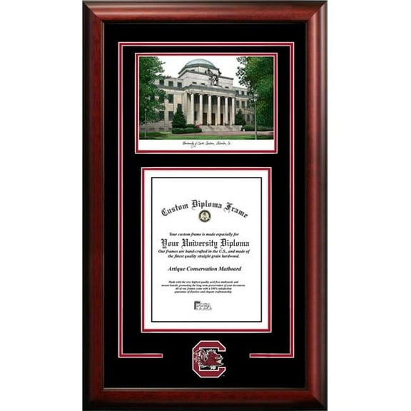 Campus Images SC995SG-1114 14 x 11 in. South Carolina Gamecocks Spirit Graduate Satin Mahogany Frame