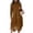 Brown, variant on CIENVNSTG Women's Casual Dresses Solided Color Classic Vogue Party Dress Lightweight Eye-Catching Holiday Dress for Women M