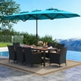 thumbnail image 2 of Costway 11 PCS Patio Wicker Dining Set with Double-Sided Outdoor Umbrella 8 Stackable Chairs, 2 of 9