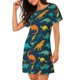 thumbnail image 2 of Disketp Colorful Dinosaur para Camisón Corto de Manga Corta para Mujeres, Camisón Cómodo con Escote Redondo, Bonito y Confortable, 2 of 6