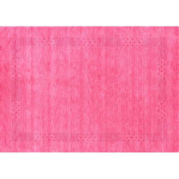 Ahgly Company Indoor Rectangle Abstract Pink Contemporary Area Rugs, 6' x 9'