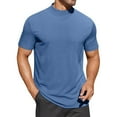 thumbnail image 2 of Mens Mock Turtleneck Shirts Short Sleeve Casual Basic T-Shirts Ribbed Solid Pullover Tops, 2 of 7