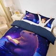 thumbnail image 3 of Erosebridal Kid Reading Capybara Twin Bedding, Glitter Print Galaxy Duvet Cover Set, 2 Pieces, No Comforter, 3 of 5