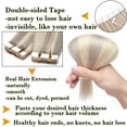 thumbnail image 4 of MY-LADY 18" 50g 20pcs Tape in 100% Real Remy Human Hair Extensions Seamless Full Head Skin Weft Highligh Hairpiece Straight #60PGREY Blonde&Grey, 4 of 8