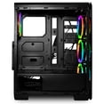 thumbnail image 2 of Deco Gear Mid-Tower PC Gaming Computer Case w/ 3-Sided Tempered Glass and LED Lighting, Mini-ITX, Micro-ATX, ATX, Includes 4 120mm Double Ring Fans, includes Gel Memory Foam Mouse/Keyboard Wrist Pads, 2 of 12