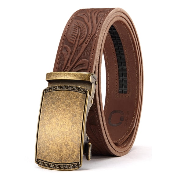 Cinturón con trinquete de piel CHAOREN para hombre, ajuste personalizable
