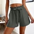 thumbnail image 6 of Shorts for Women Summer Casual High Waisted Wide Leg Drawstring Lounge Shorts Comfy 2026 Beach Vacation Clothes Gray M, 6 of 7