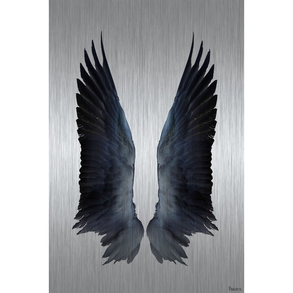 Parvez Michel Inc Parvez Taj - Black Wings Painting Print on Brushed Aluminum
