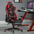 thumbnail image 3 of Goplus Chaise de Jeu de Massage Inclinable Pivotante de Course Chaise de Bureau avec Repose-Pieds Rouge, 3 of 10