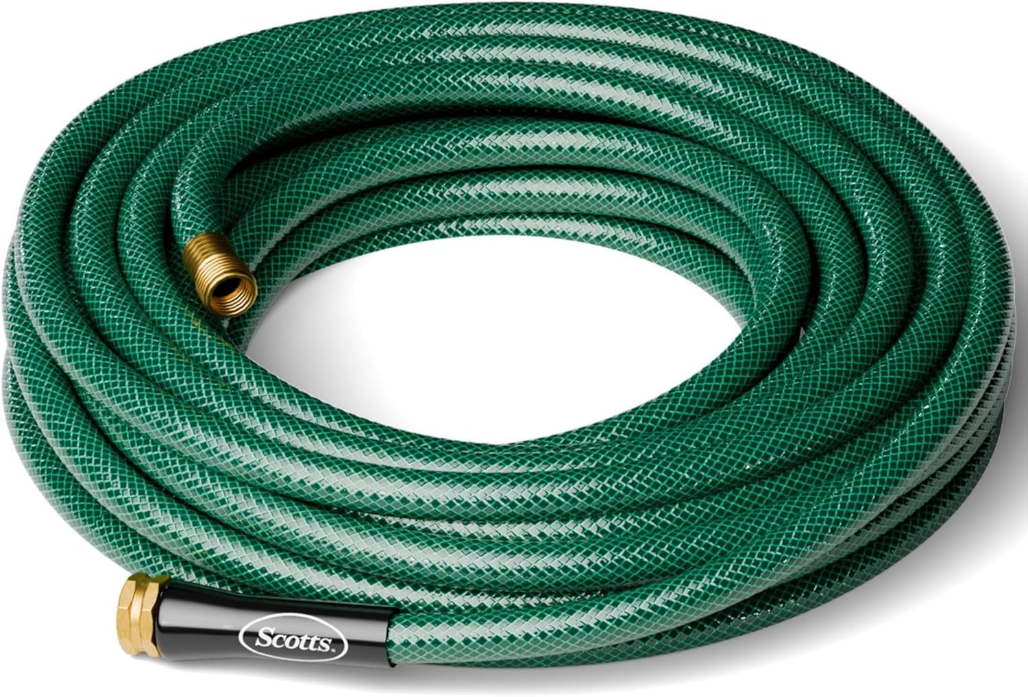 Scotts 50 ft. Garden Hose – 5/8 in. Diameter, 300 PSI, 4-Ply, Easy-Coil, Crush-Resistant Couplings