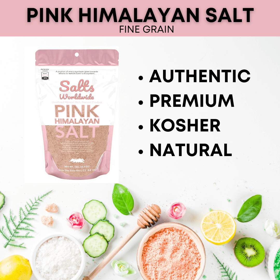 Authentic Pink Himalayan Salt Imported From Pakistan | 1KG The Big Bag | Fine Grain Premium Kosher Salt | Healthy Alternative To Table Salt | Ancient Sea Salt | Himalayan Salt