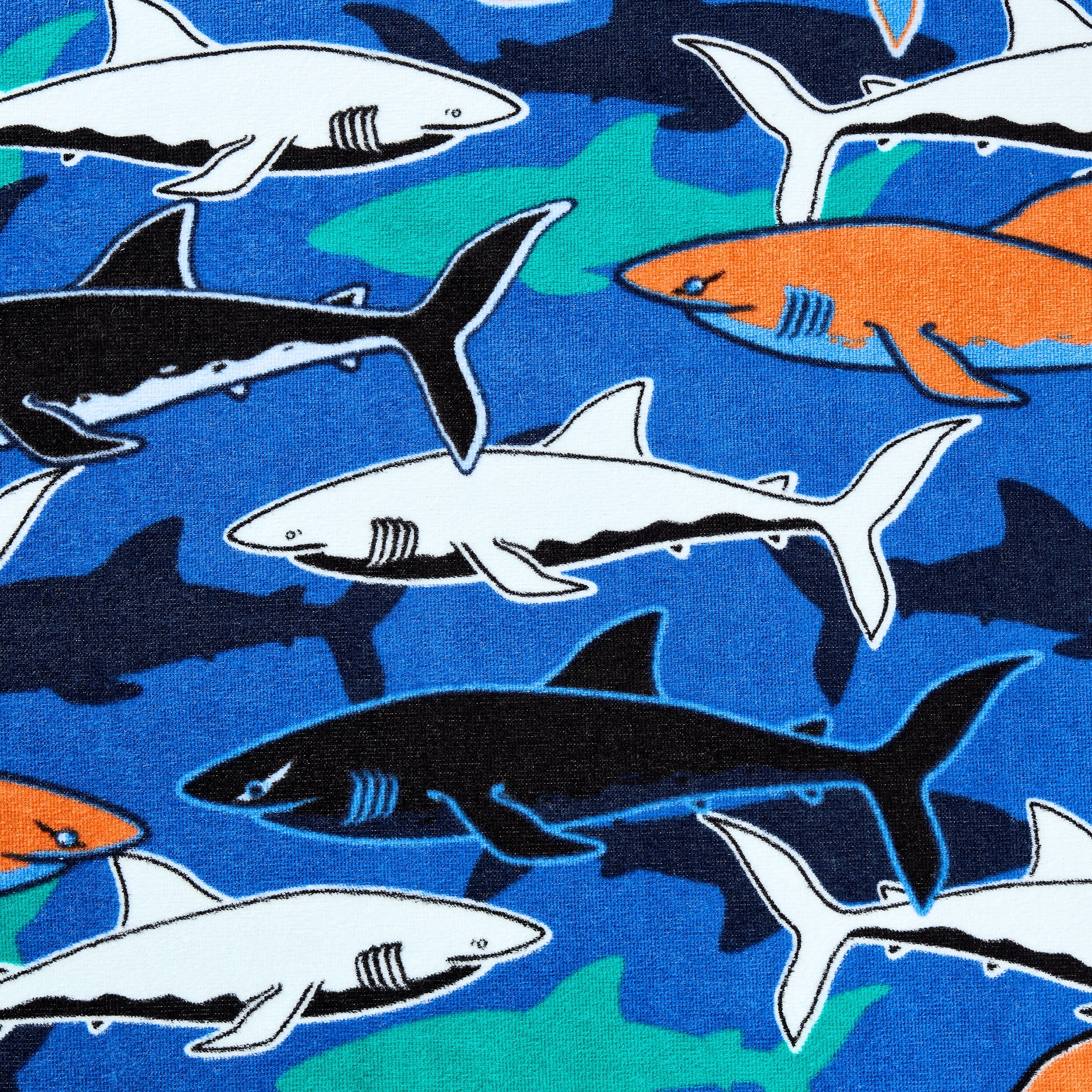 Mainstays Cotton Blend Multi-color Shark Camo Beach Towel, 28