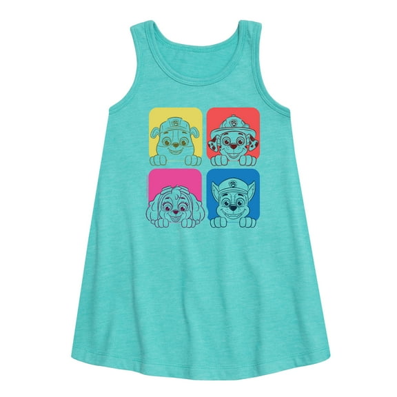 Paw Patrol - Sketch Grid - Toddler & Youth Girls A-line Dress