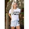 thumbnail image 3 of Jesus Loves Me Religious Christian Women's Plus Size Graphic Tee Brisco Brands 3X, 3 of 5