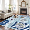 thumbnail image 2 of Summer Ocean Area Rugs 5'x7', Washable Small Throw Rugs for Laundry Room Playroom, Blue Coastal Fish Food Wine Crab Sailboat Indoor Outdoor Rug Non-Slip Low Pile Carpet Runner Reversible Floor Mats, 2 of 8
