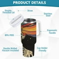 thumbnail image 2 of Yayeee 40oz Stainless Steel Tumbler with Straw and Handle Double-Wall Insulated Travel Water Bottle, Black Skeleton, 2 of 8
