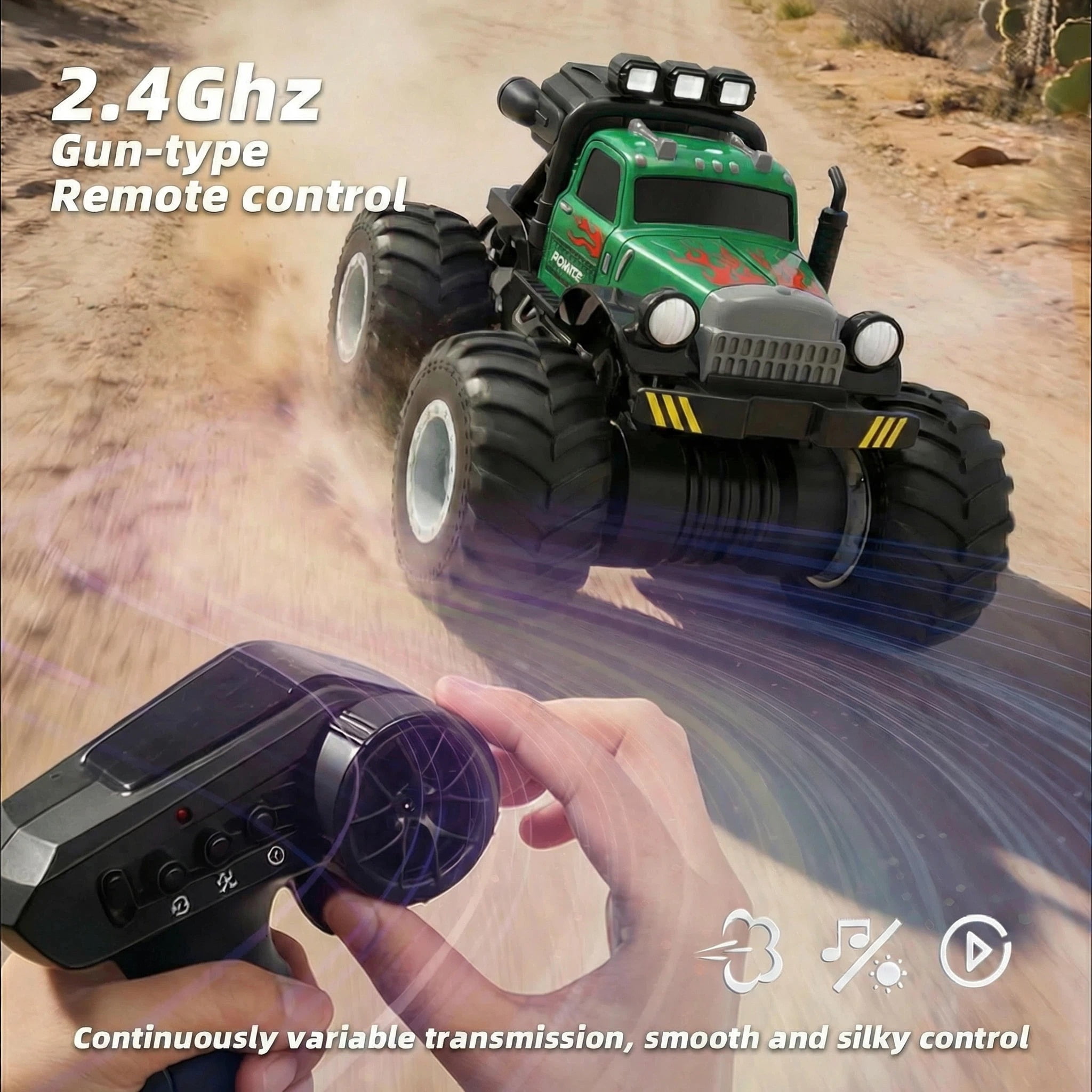HNH Off Road Remote Control Car, RC Crawler Monster Trucks for Boys, RC Car Gift for Kids 3-10 Years-Green