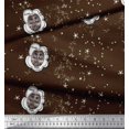 thumbnail image 3 of Soimoi Polyester Crepe Fabric Star & Owl Bird Printed Fabric 1 Yard 52 Inch Wide, 3 of 3