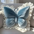 thumbnail image 7 of hulanddfd Butterlies Throw Pillow, Soft Bow Decorative Pillows 17.71x15.74 in Butterlies Pillow with Lace Edging Decoration Soft Cushion Decor for Bedroom Living Room Sofa Couch and Xmas Gift, 7 of 7