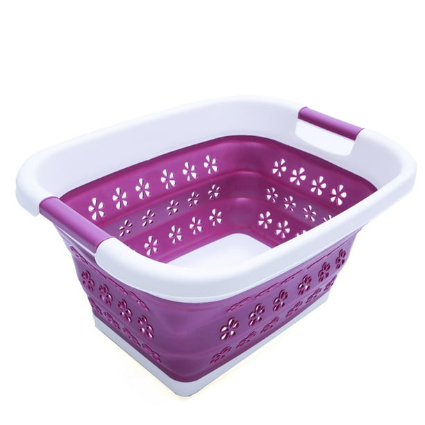Collapsible Plastic Laundry Basket Foldable Square Multiuse Organizer Storage Container Portable Washing Tub Space Saving Hamper Basket With Comfort Handles For Laundry Toys And More Walmart Com Walmart Com