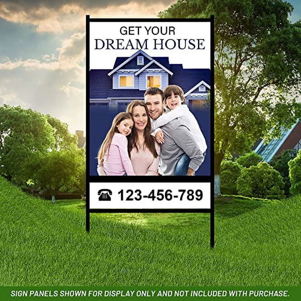 justsignframes Real Estate Yard Sign Stake Metal H Frame (1 Pack) - 24" x 24"