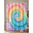 thumbnail image 4 of Abstract Ethnic Shower Curtain, Tie Dye Rainbow Bathroom Decor Curtains Set with Hooks, Colorful Waterproof Fabric Home Accessories， 72 X 72 Inch Long, 4 of 6